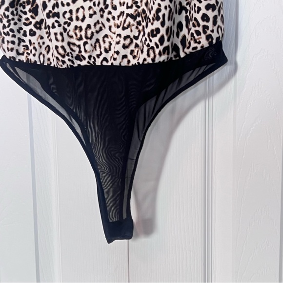 ASTR The Label Leopard Print Bodysuit Top Size Medium - Picture 5 of 11